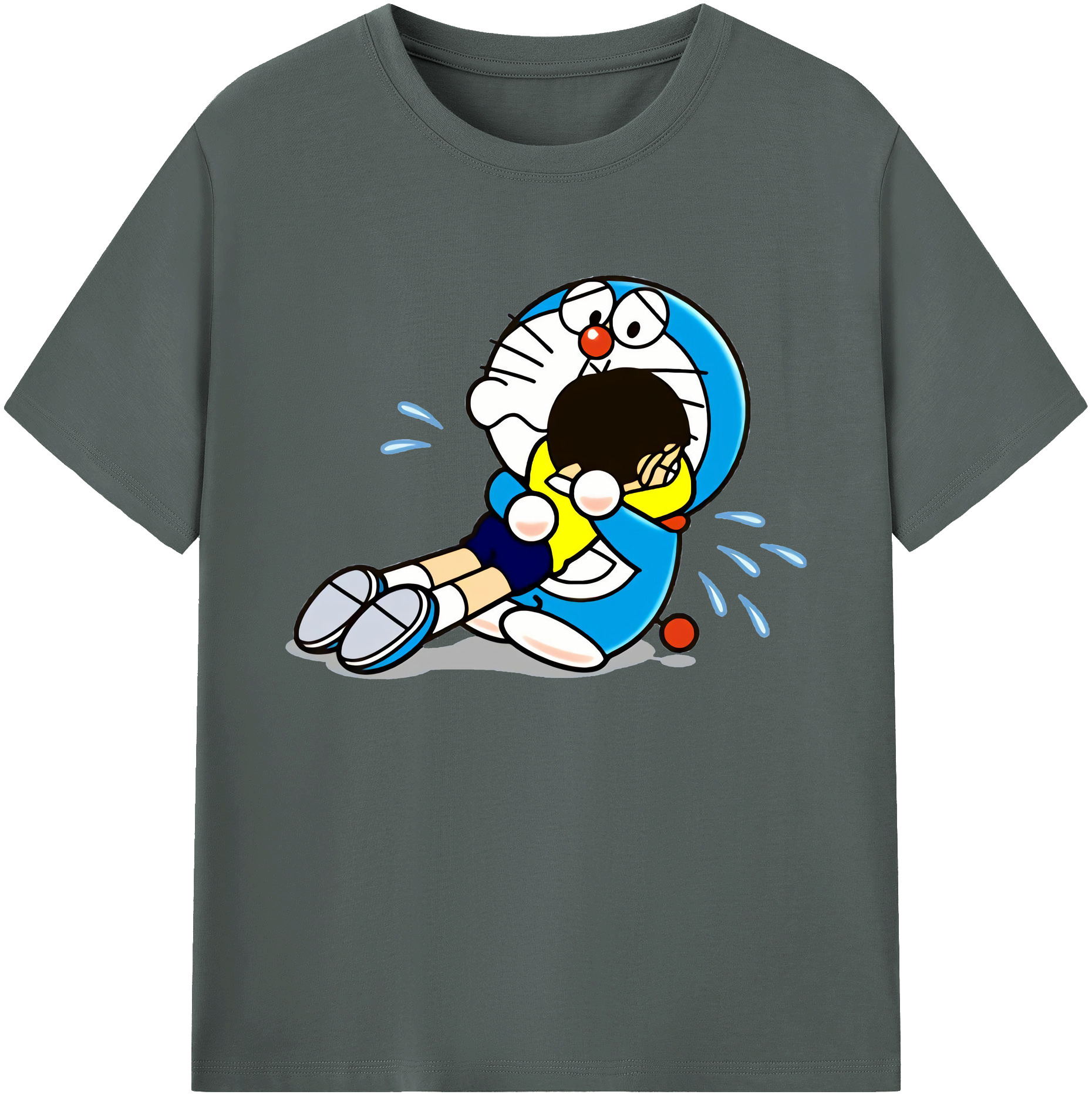 （画像用） ドラえもん Doraemon 綿100％ メンズ半袖Tシャツ｜肌触りやわらか＆通気性